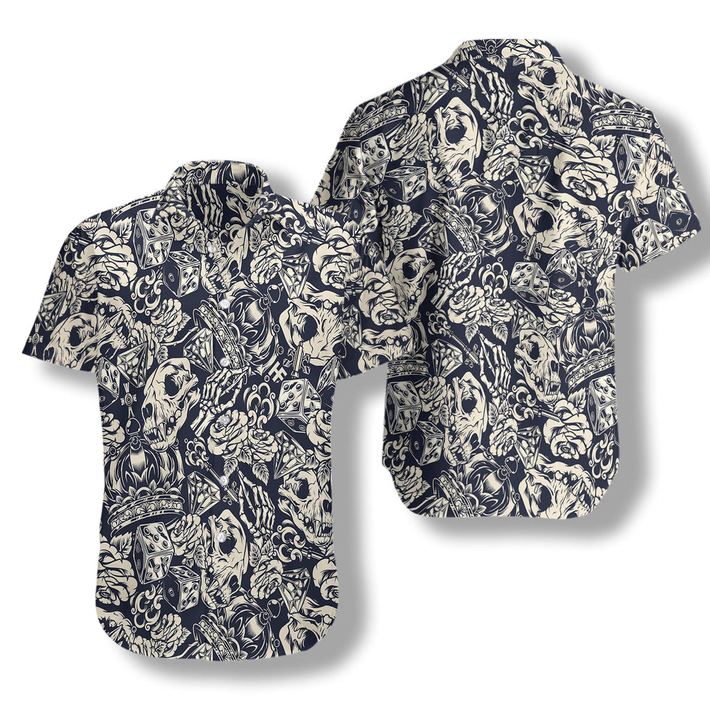 Apes Skull Seamless Pattern Hawaiian Shirt