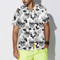 Black And White Skull Roses Hawaiian Shirt, Seamless Pattern Skull Shirt