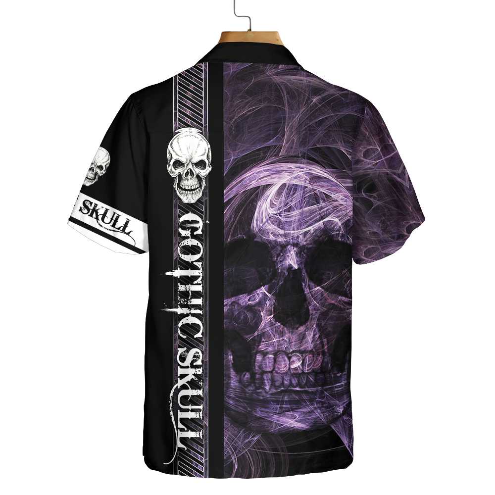 Gothic Skull Hawaiian Shirt, Cool Skull Black Shirt For Men And Women