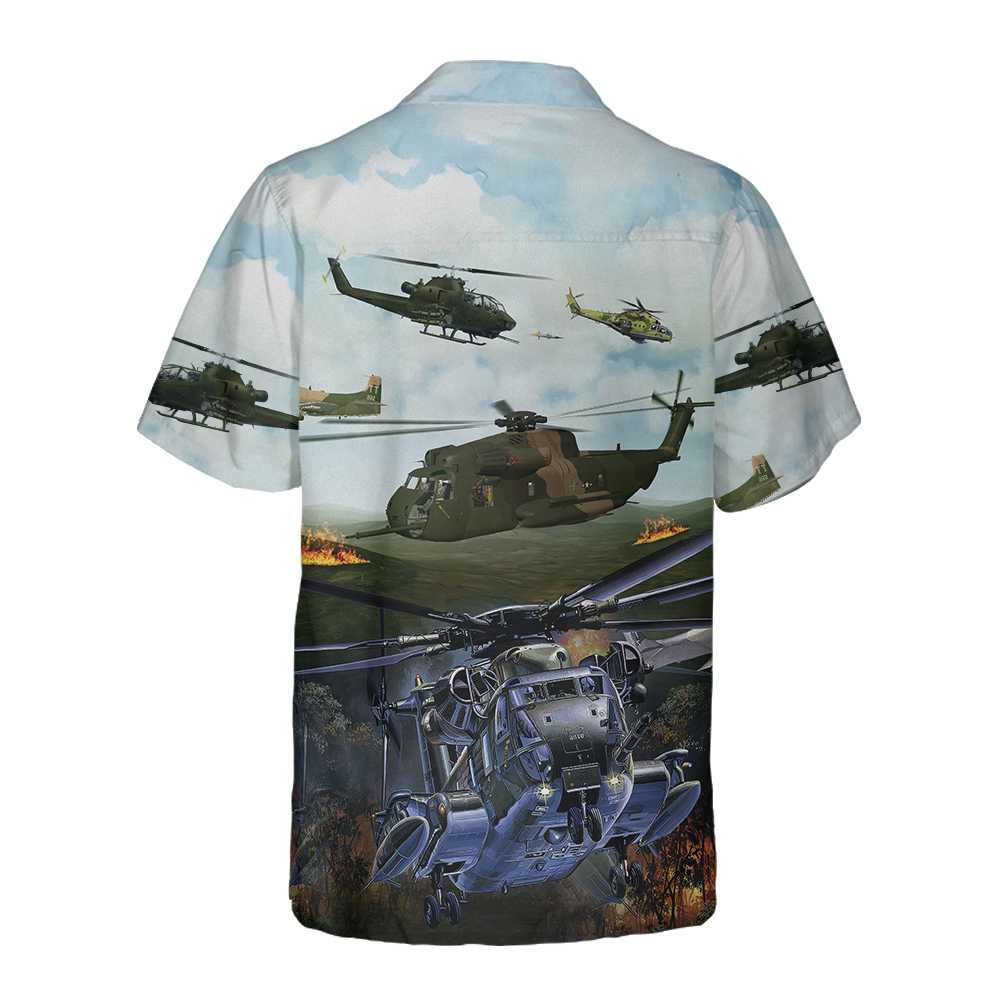 Green Giant Helicopter Hawaiian Shirt, Helicopter Shirt For Men, Hawaiian Shirt With Helicopter