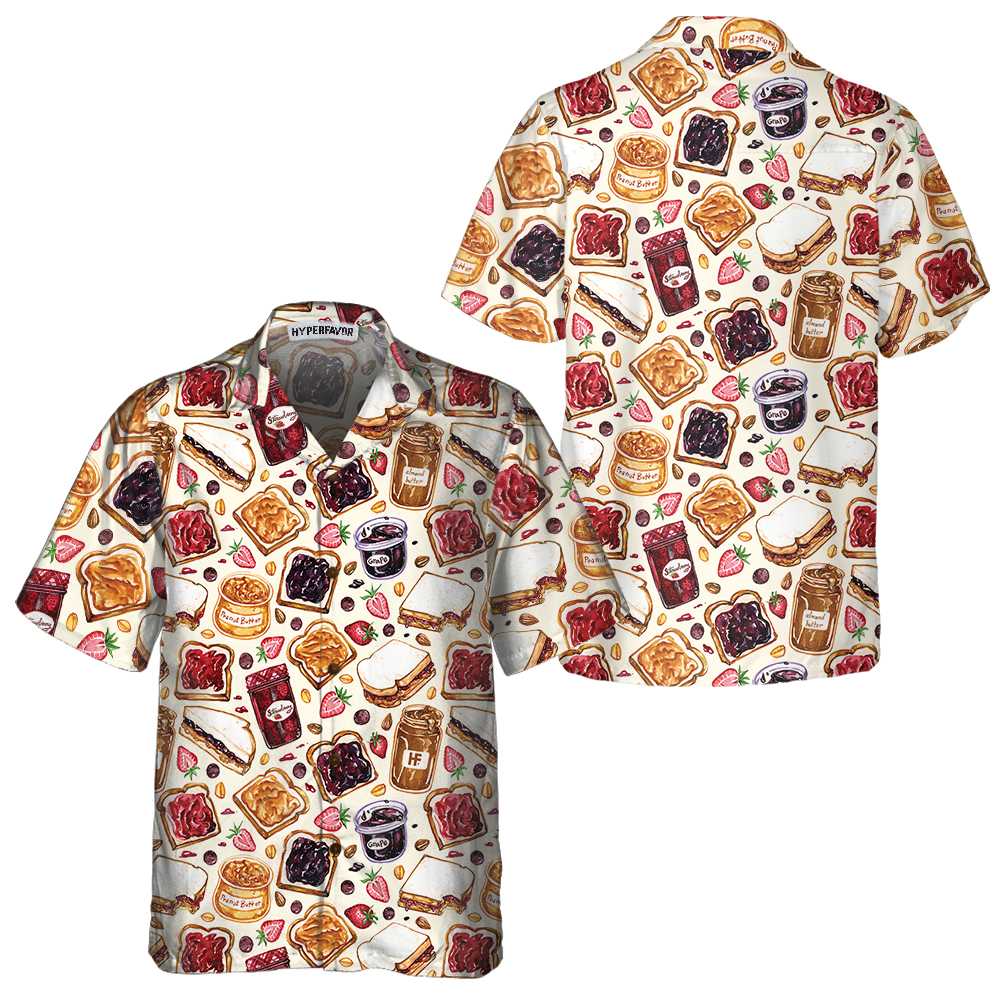 Peanut Butter and Jelly Hawaiian Shirt, Funny Peanut Butter Shirt, Gift For Peanut Butter Lovers