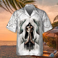 Pray Skull Hawaiian Shirt, Unique Satanic Pattern Skull Shirt For Men And Women
