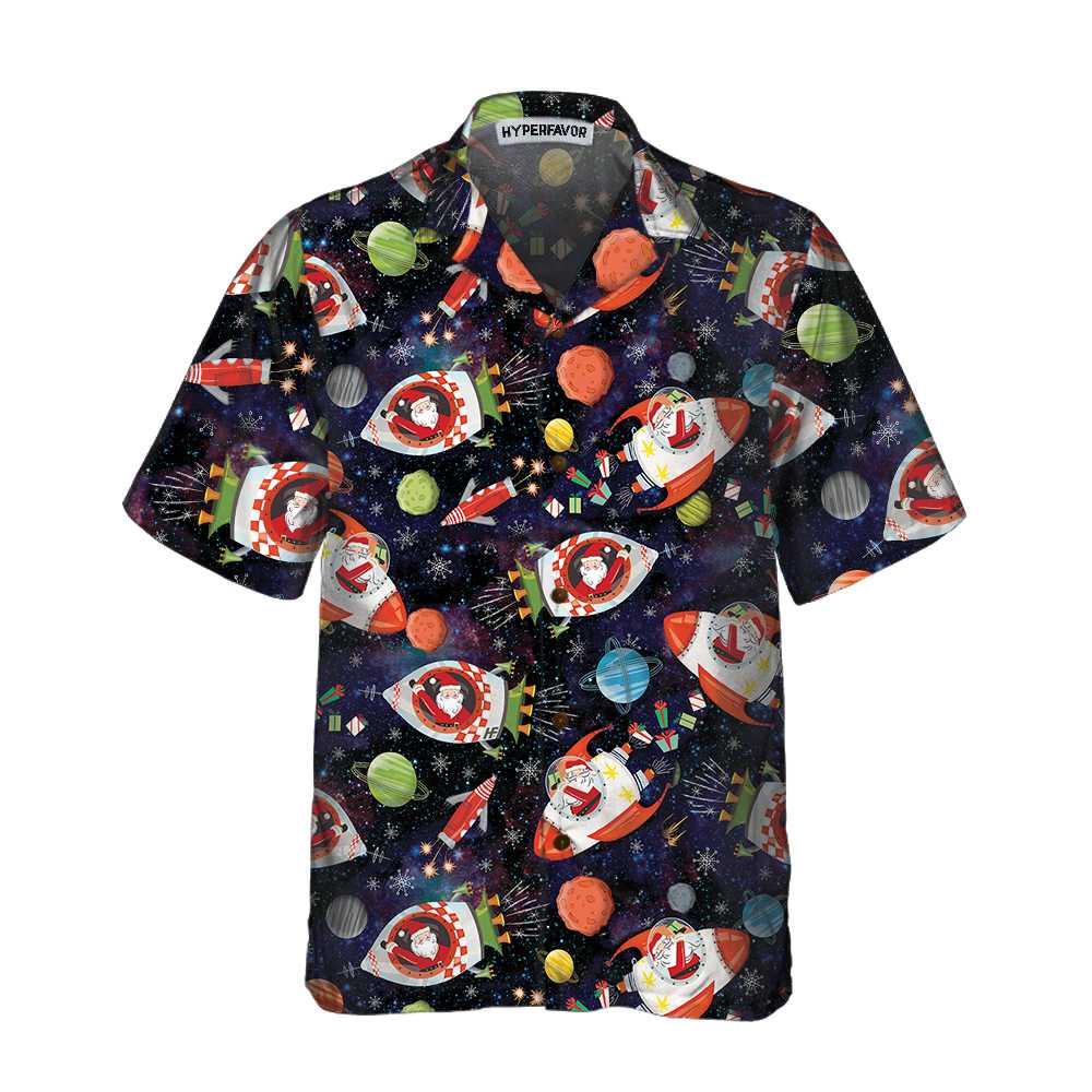 Santa In Outer Space Hawaiian Shirt, Funny Christmas Santa Shirt, Gift For Christmas