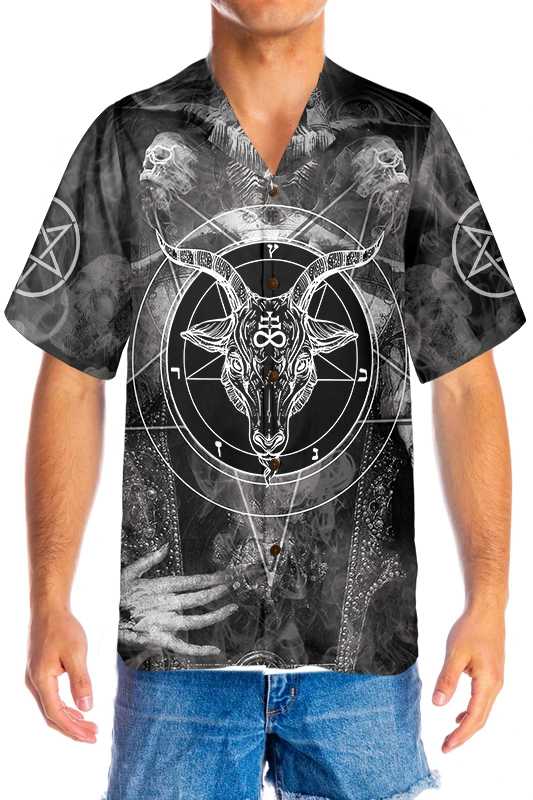 Satanic Skull Hawaiian Shirt, Satan Gothic Skull Shirt For Men And Women