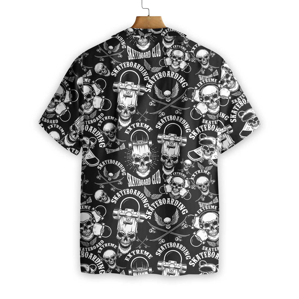 Skateboard Emblems In Monochrome Style Hawaiian Shirt