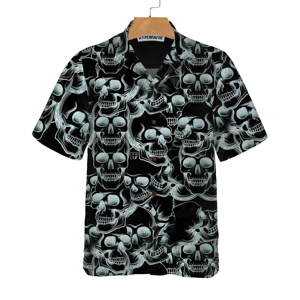 Skull Head Drawing Pattern Hawaiian Shirt, Skull Art Shirt, Best Skull Shirt For Men And Women