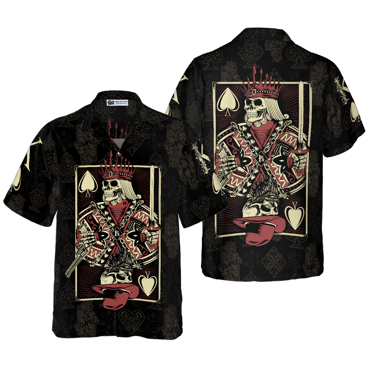 Skull King Of Spades Card Hawaiian Shirt