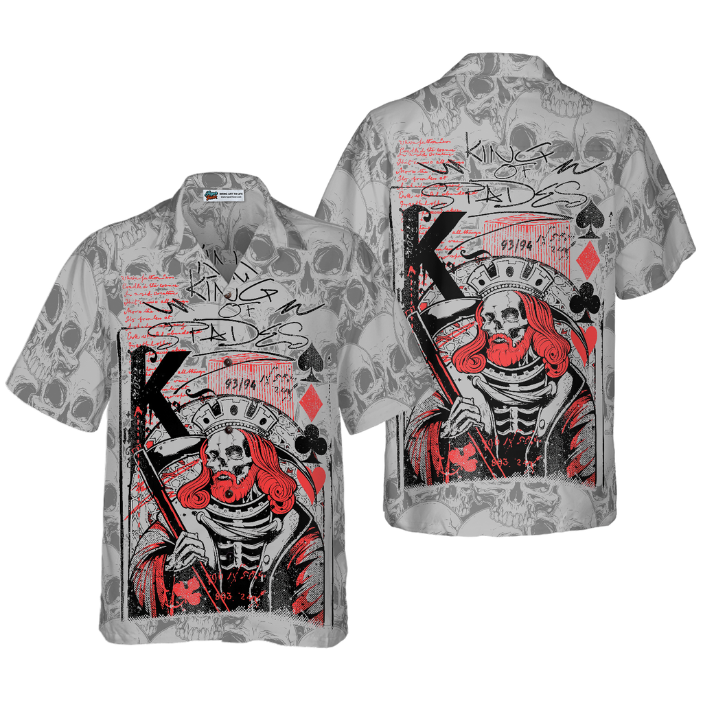 Skull King Spades Skull Hawaiian Shirt, Best Skull Shirt For Men And Women