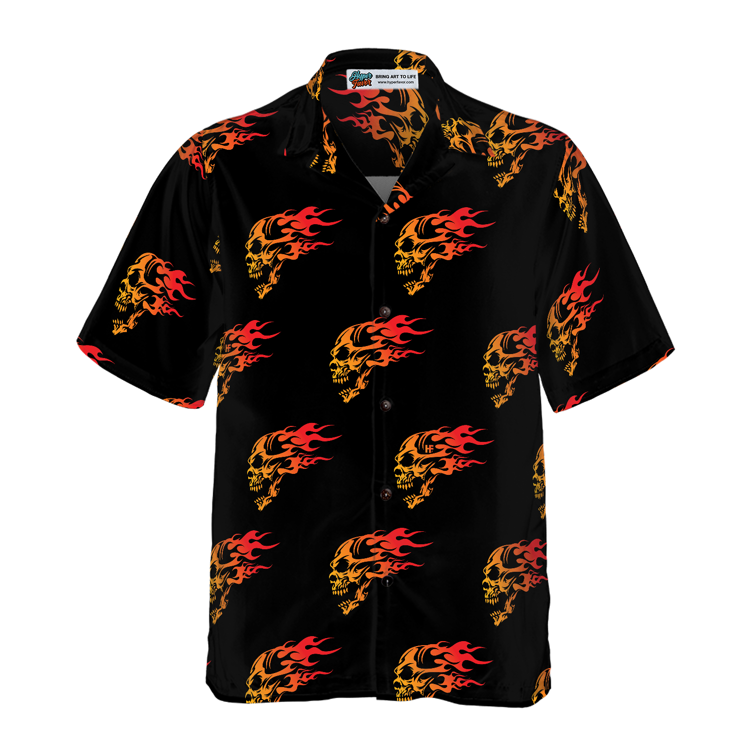 Flaming Angry Skull Hawaiian Shirt