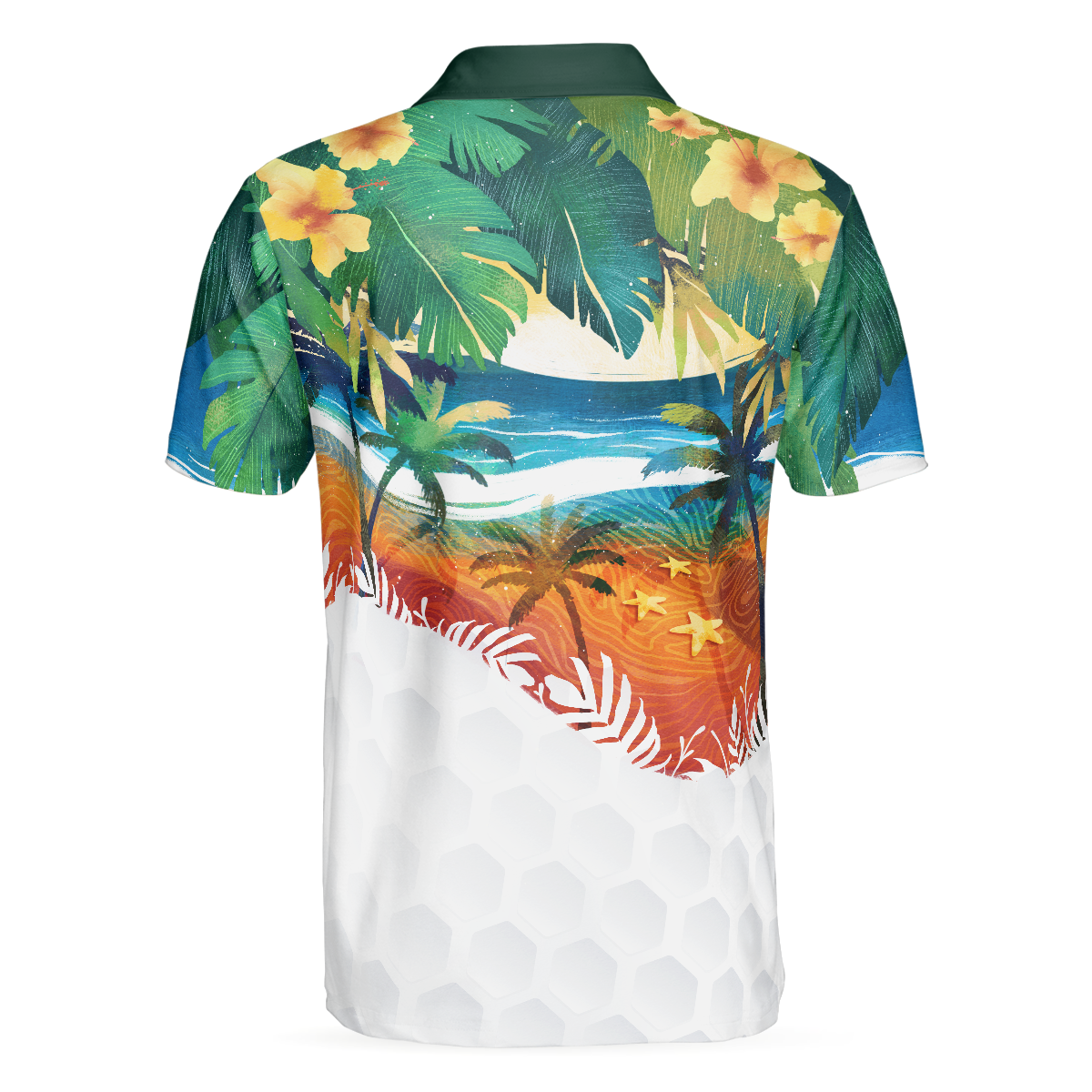 Golf Summer Tropical Beach Landscape Polo Shirt For Men