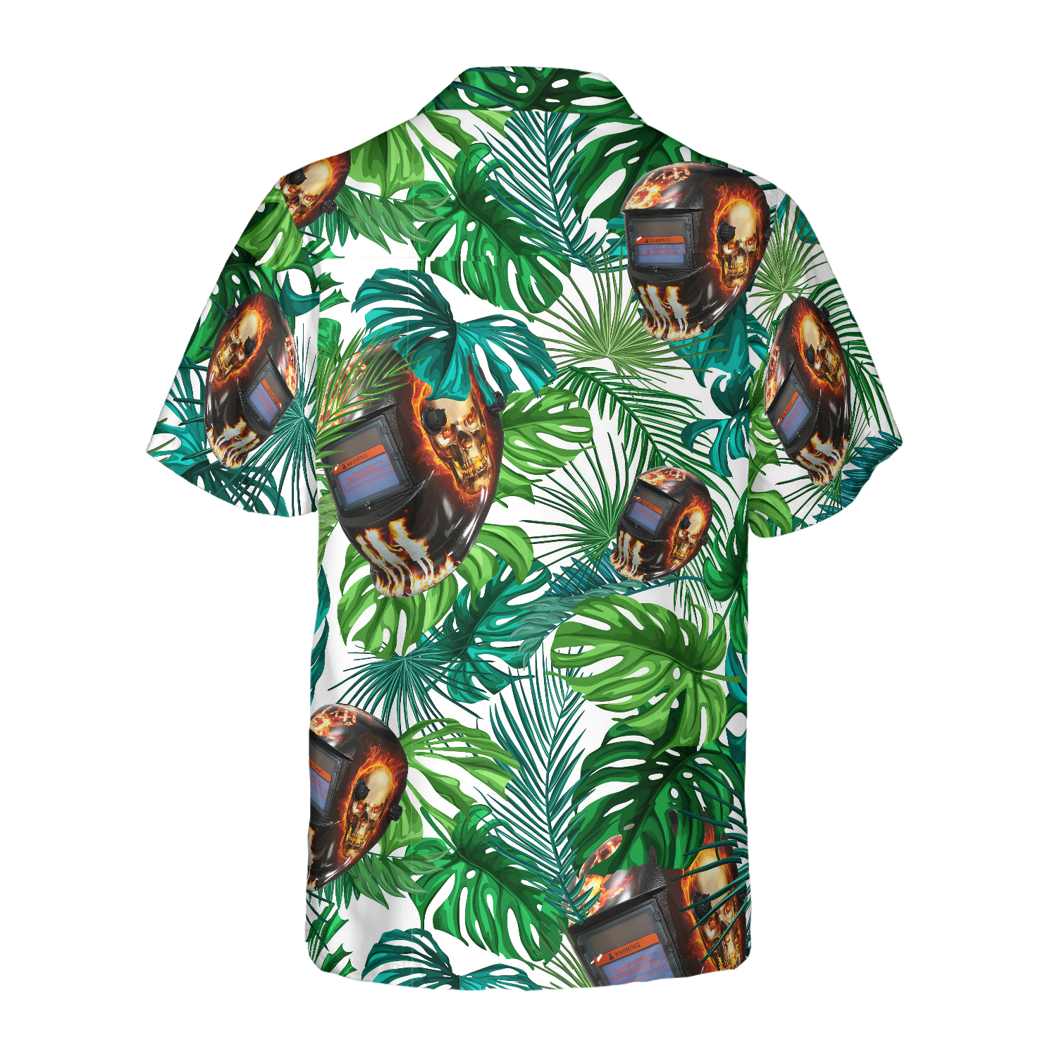 Skull Welder Helmet Tropical Hawaiian Shirt
