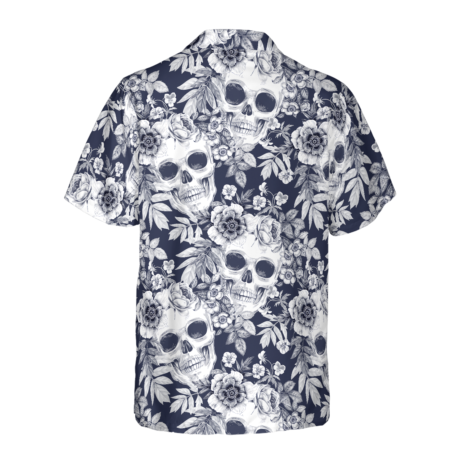 Wreaths Of Garden Flowers And Skulls Hawaiian Shirt