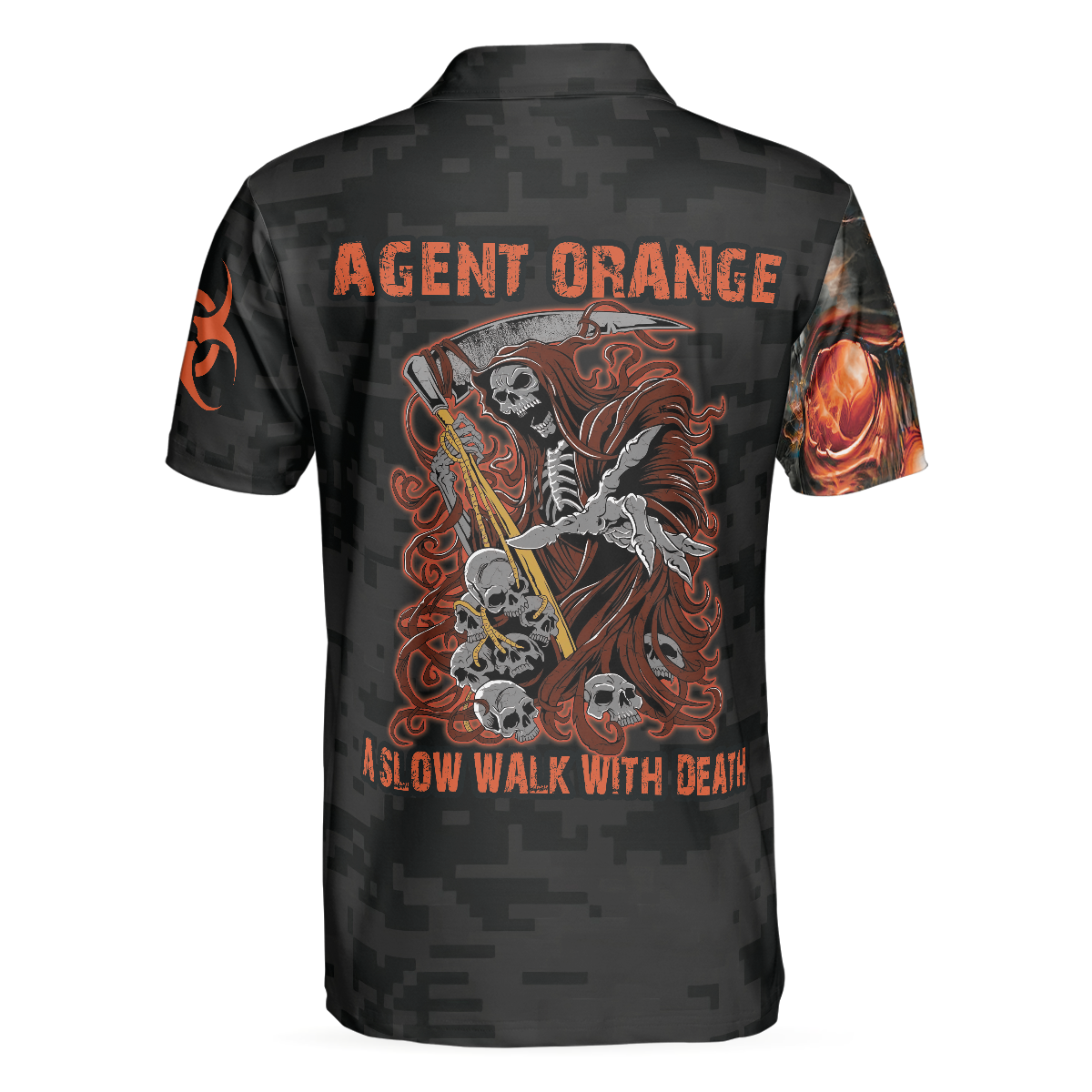 Slow Walk With Death Polo Shirt, Skull Veteran Shirt With Sayings, Best Gift For Retired Veterans