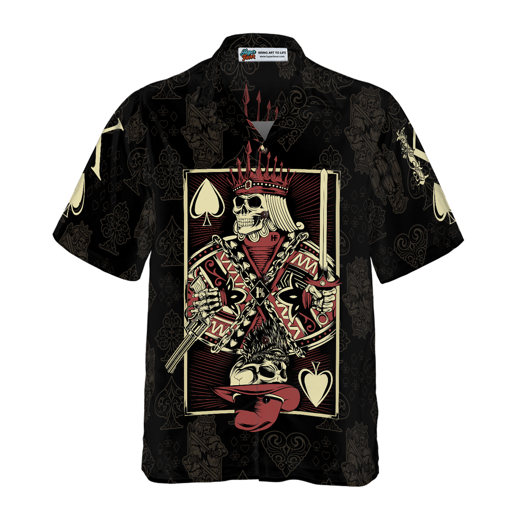 Skull King Of Spades Card Hawaiian Shirt
