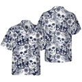 Wreaths Of Garden Flowers And Skulls Hawaiian Shirt