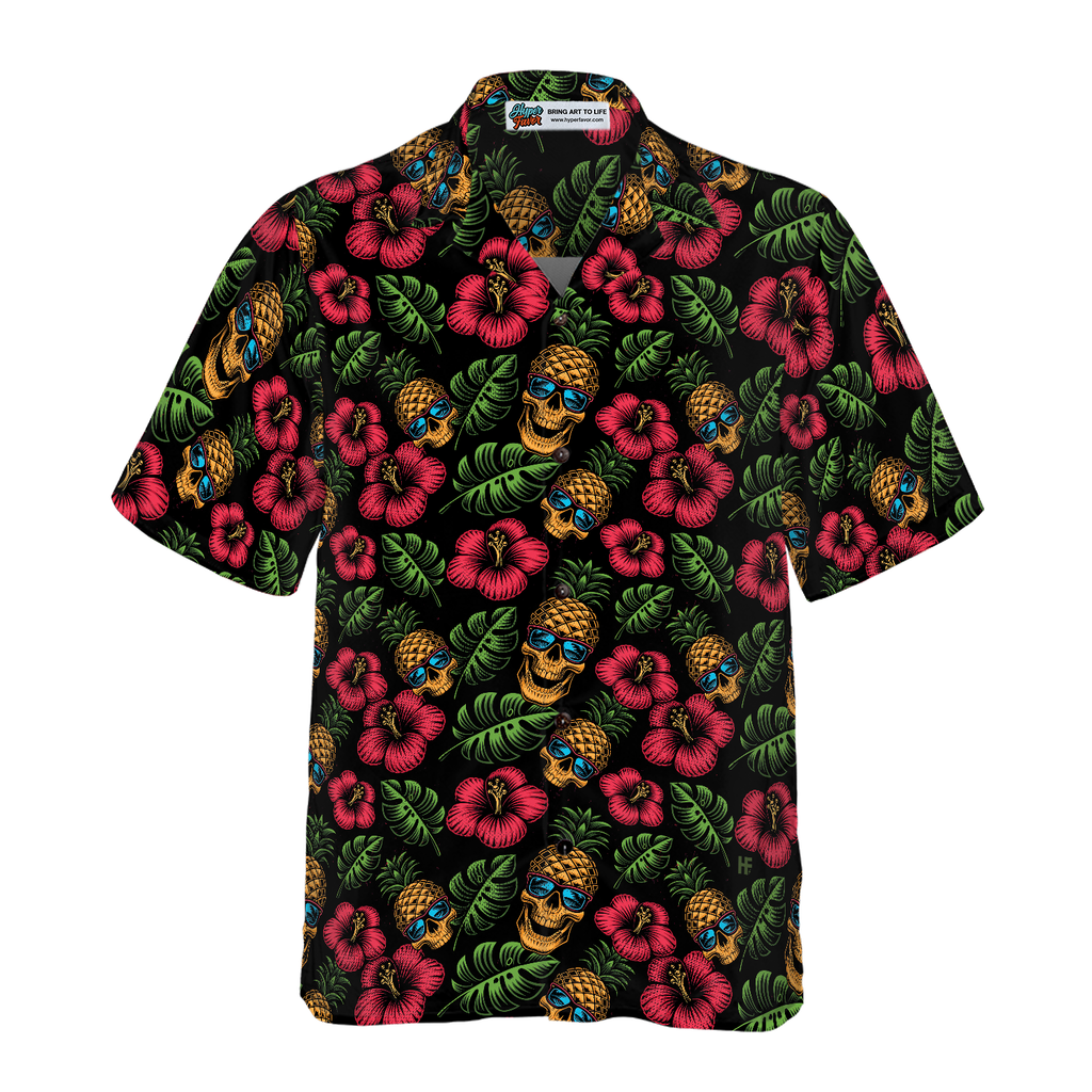 Skulls And Pineapples Seamless Pattern Hawaiian Shirt