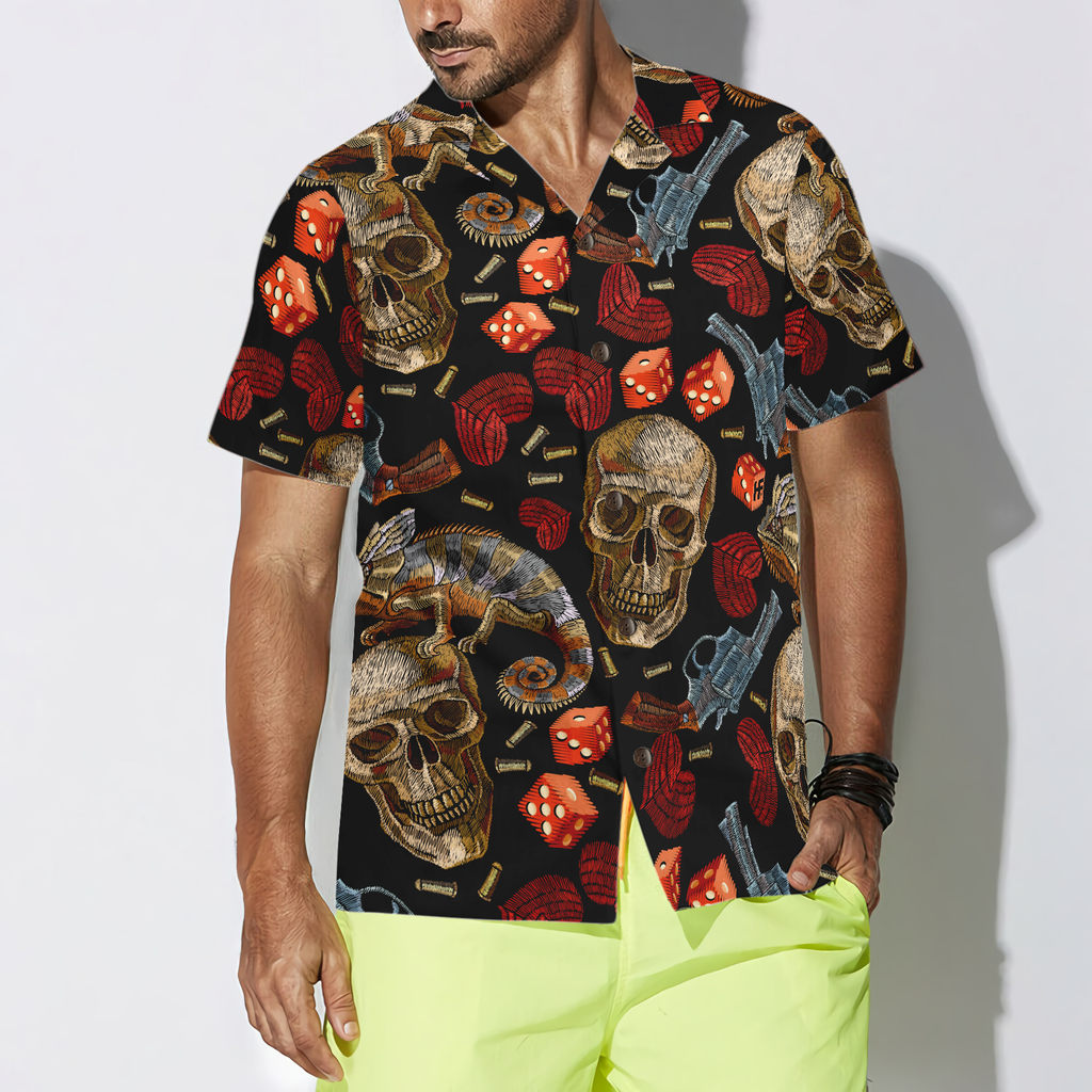 Skull Chameleon Hawaiian Shirt