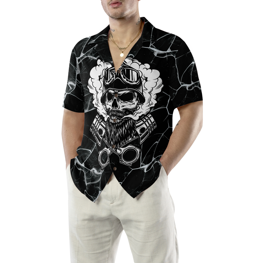 Skull Biker Motocycle Hawaiian Shirt, Motorcycle Shirts For Men And Women