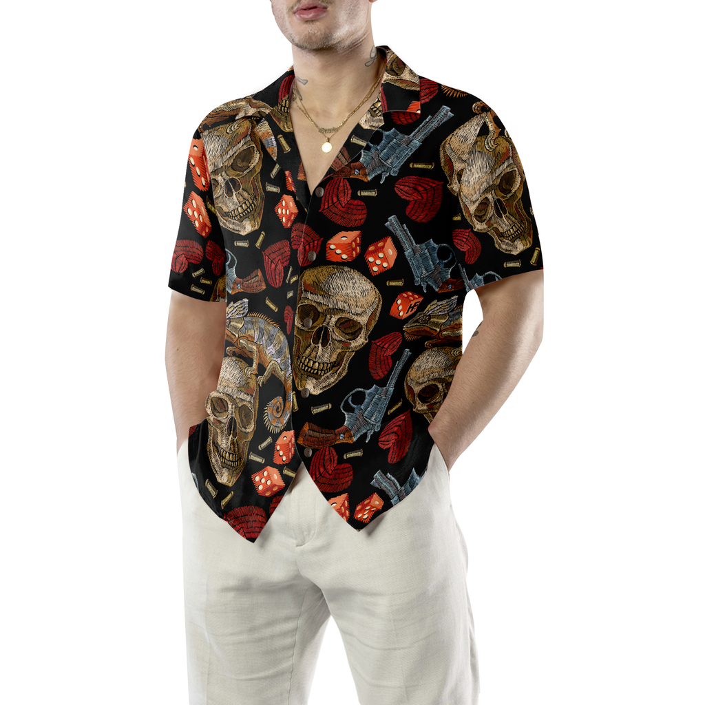 Skull Chameleon Hawaiian Shirt