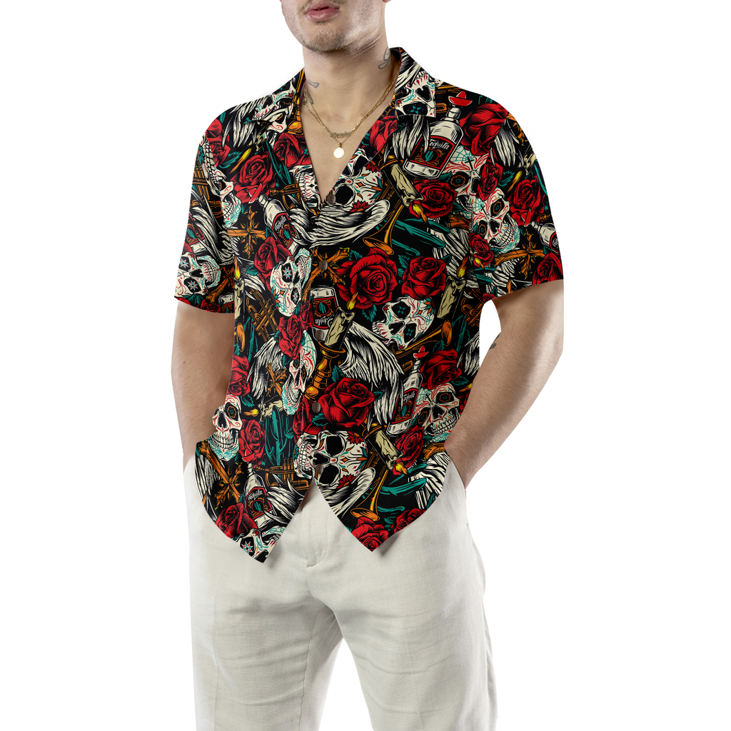 Day Of The Dead Skull Hawaiian Shirt, Best Skull Shirt For Men And Women