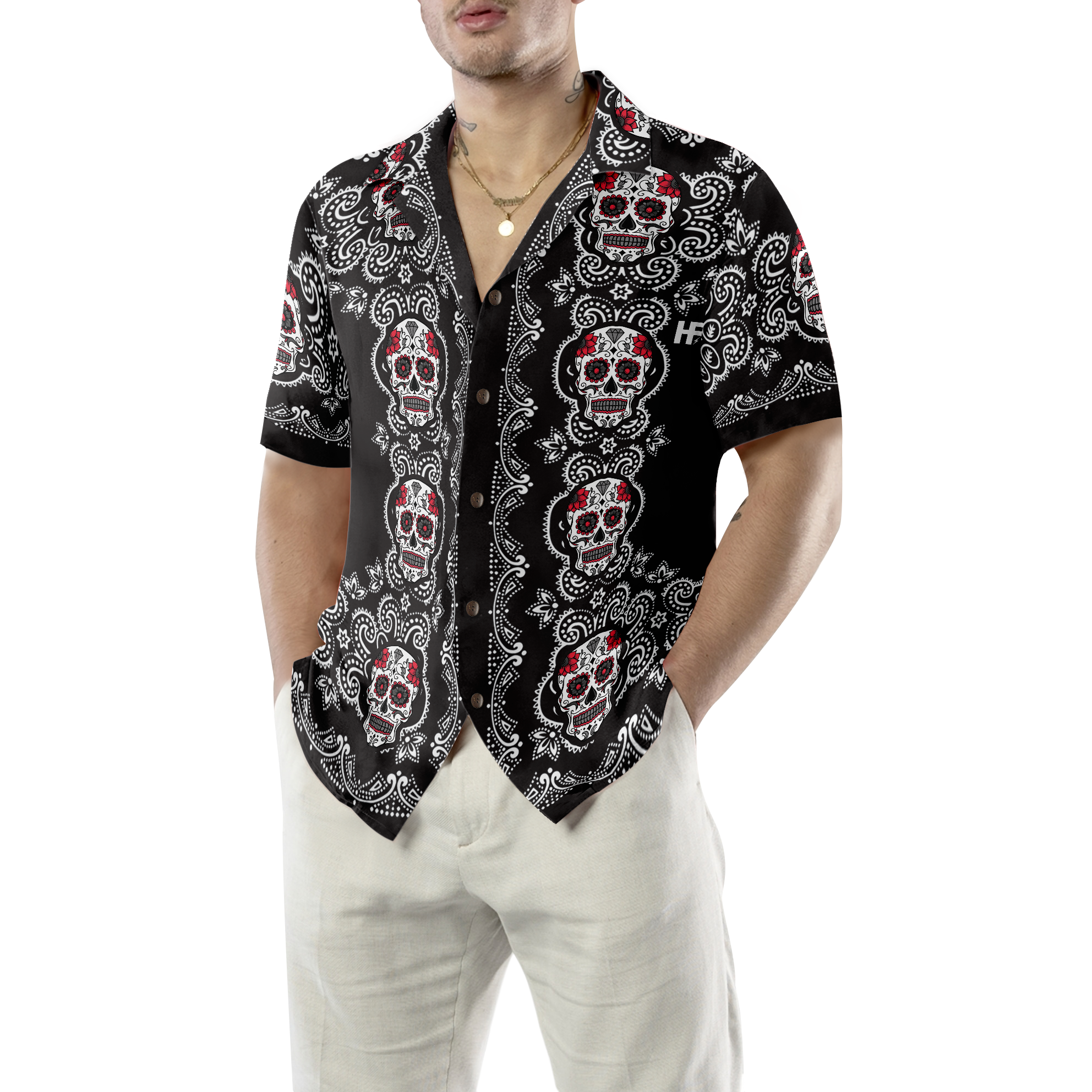 Sugar Skull Hawaiian Shirt