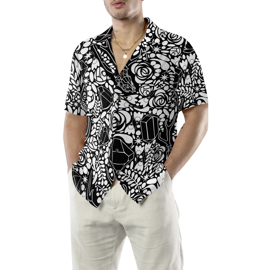 Deer Skull Crystal Seamless Pattern Hawaiian Shirt