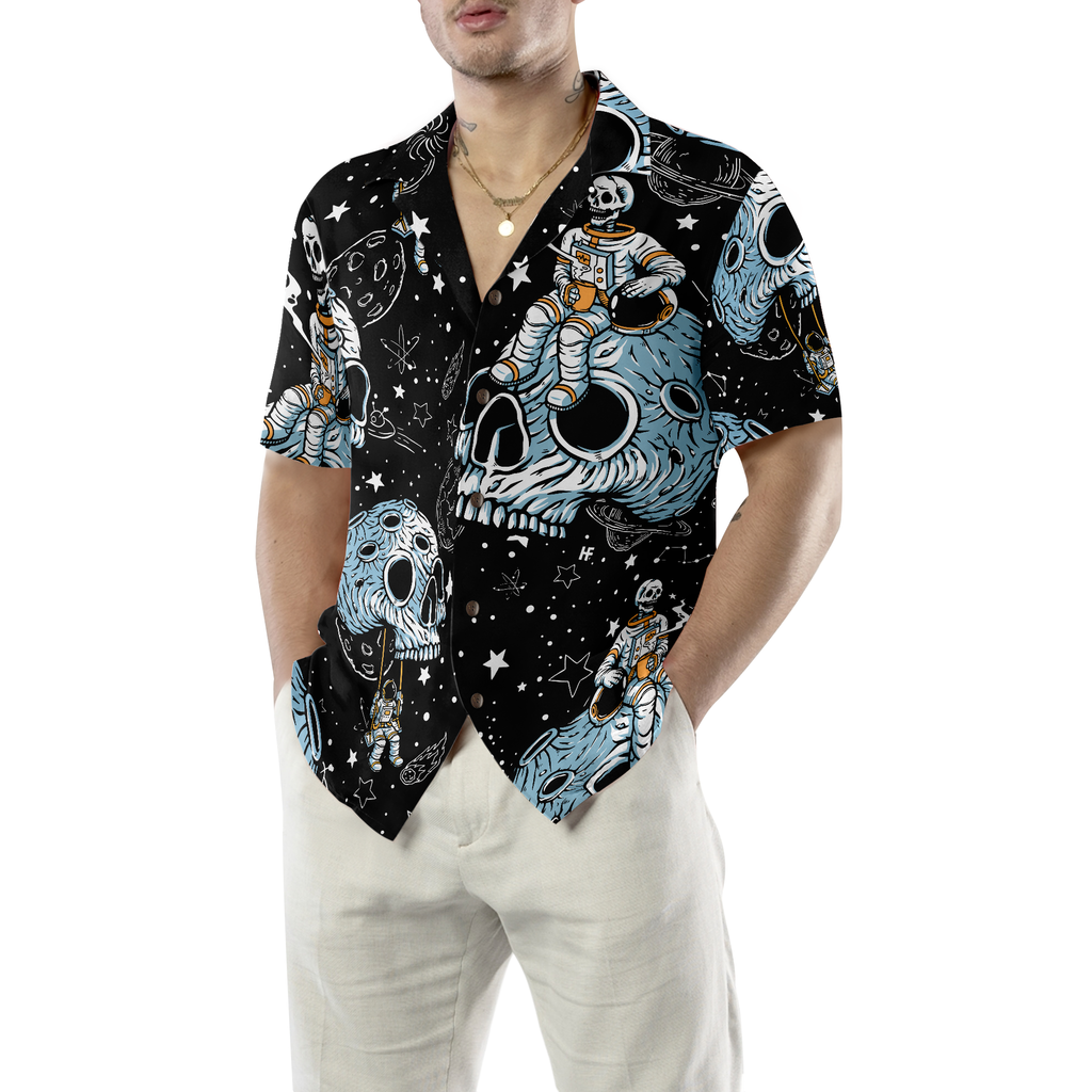 Lonely Skull Planet Outta Space Hawaiian Shirt