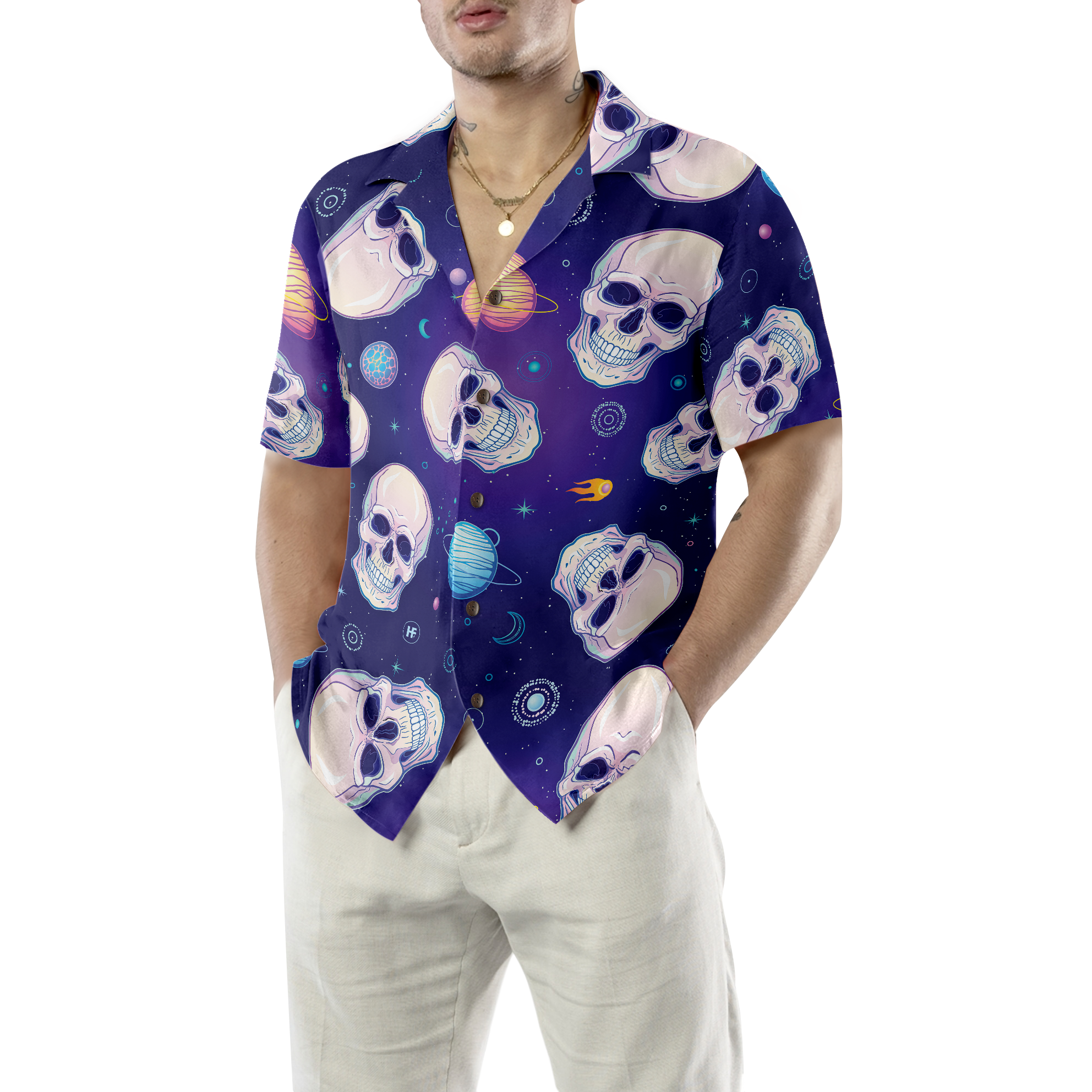 Skull Planets Outta Space Hawaiian Shirt